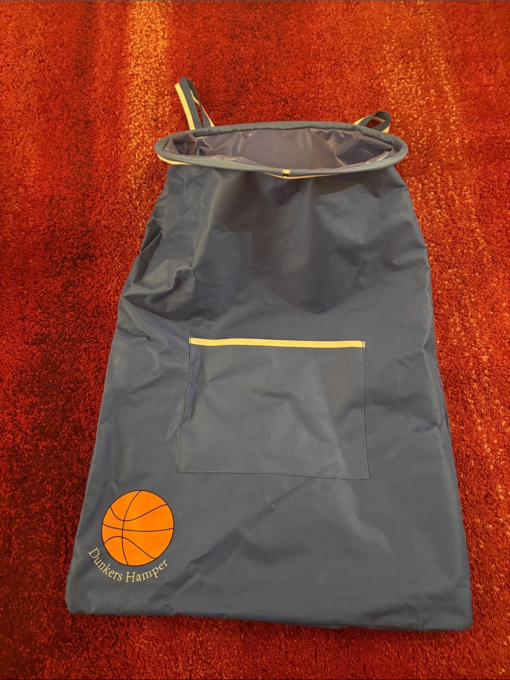 Navy Basketball Laundry Bag